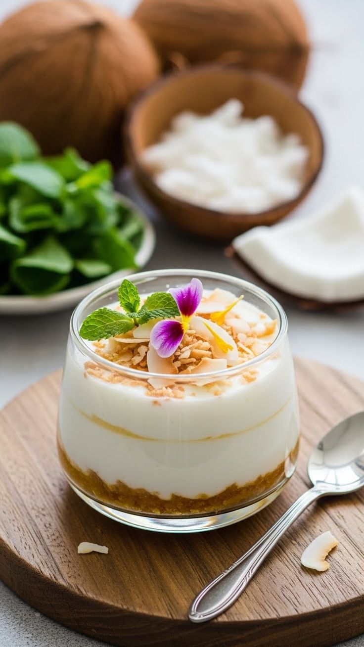 Coconut pudding dessert