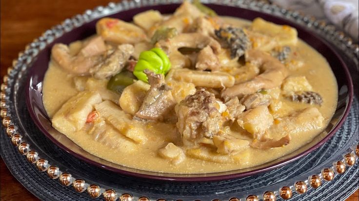 Plantain and meat stew